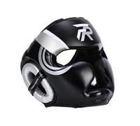 QSTDGVPW Casco de Boxeo, Protección para La Frente Y Los Oídos, Transpirable, Ajustable, Protección Facial Completa para Taekwondo MMA, Niños Y Niñas, Plata L