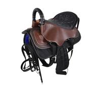 QSTDGVPW Conjunto de Silla de Montar para Caballo, Conjunto de Arnés para Caballo, Fácil de Montar, Protección Cómoda, Acolchado Antideslizante Práctico, Equip, Pequeño marrón