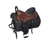 QSTDGVPW Conjunto de Silla de Montar para Caballo, Conjunto de Arnés para Caballo, Fácil de Montar, Protección Cómoda, Acolchado Antideslizante Práctico, Equip, Marrón Grande