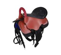 QSTDGVPW Conjunto de Silla de Montar para Caballo, Conjunto de Arnés para Caballo, Fácil de Montar, Protección Cómoda, Acolchado Antideslizante Práctico, Equip, Pequeño Rojo