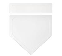 QSTDGVPW Equipo de Campo de Béisbol Kit de Bases Placa Bases Placa de Material de Goma Flexible Reforzada Plano Que No Se Mueve, Blanco, Dos Piezas Pentágono Blanco + Rectangular
