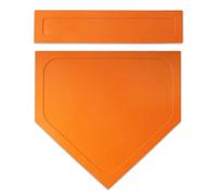 QSTDGVPW Equipo de Campo de Béisbol Kit de Bases Placa Bases Placa de Material de Goma Flexible Reforzada Plano Que No Se Mueve, Naranja, Dos Piezas Pentágono Naranja + Rectangular