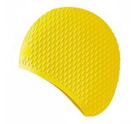 QSTDGVPW Gorro de Natación de Silicona para Adultos con Alta Flexibilidad Resistencia al Agua Diseño Liso Apto para Cabellos Largos Adecuado para Mujeres y Ejercicios en Agua, Amarillo Limón