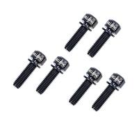 QSTDGVPW Juego de 6 Tornillos con Arandelas para Potencia de Bicicleta. Tornillos de Aleación de Titanio con Cabeza Cónica Y Arandela. Piezas de Bicicleta, M5x20 Negro