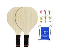 QSTDGVPW Juego de Raquetas de Bádminton de Madera con 2 Raquetas para Todas Las Edades Y Funda de Agarre de Esponja.
