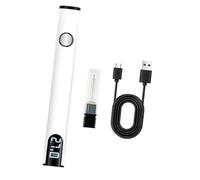 QSTDGVPW Kit de Soldador USB Recargable con Pantalla Digital, Mini Bolígrafo de Batería, Soldador Inalámbrico para Soldar Y Reparar, Blanco