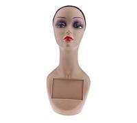 QSTDGVPW Mannequín Cabeza Manikín Stand Femenino Soporte con Marco Rectangular Práctica de Pelucas Peinados Maquillaje Material Uso en Peluquerías Personal, a 48cm