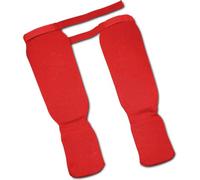QSTDGVPW Protección para Artes Marciales Espinillera Ligera Material Elástico sin Correas Fácil de Poner Adecuada para Entrenamiento Práctica Defensa Personal, Red, S