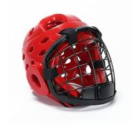 QSTDGVPW Protector Facial Artes Marciales Casco Defensa Cabeza Jaula Protección Facial Cierre Ajustable Respirable Adecuado para Combates Clases Práctica Deportiva, Red, L