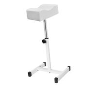 QSTDGVPW Reposapiés Ajustable para Pedicura Y Manicura. Taburete con Estructura Metálica Resistente para Salón de Belleza, con Fundas Antidesli, Blanco