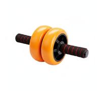 QSTDGVPW Rueda Abdominal Doble Ejercicio Rodillo Core Compacto para Entrenamiento de Base en Casa Fabricado con Eje de Acero, Naranja, Naranja Ruedas, Negro Mango De Espuma, Mango De Espuma