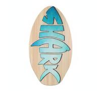 QSTDGVPW Skimboard Infantil Sencilla de Madera de Álamo Tabla Resistente para Deslizarse sobre Arena y Agua Baja Tabla Deportiva Infantil Equipo Equilibrado, 35 Inch, Blue Fishbone