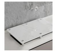 QSTGX Cubre Encimera Gas 4 Fuegos Protector De Placa De Induccion Soporte de cerámica para Cocina Patas de Soporte de Acero Inoxidable Resistentes al óxido Fácil de Limpiar(C,40X50X8.3 CM)