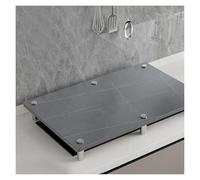 QSTGX Cubre Encimera Gas 4 Fuegos Protector De Placa De Induccion Soporte de cerámica para Cocina Patas de Soporte de Acero Inoxidable Resistentes al óxido Fácil de Limpiar(D,30X40X8.3 CM)