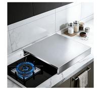 QSTGX Cubre Encimera Gas Cubre Fuegos Cocina Gas Tablero de Acero Inoxidable para Cubiertas con Alfombrilla Antideslizante para Encimeras, Fregaderos y Autocaravanas(40x48x7cm)