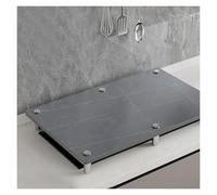 QSTGX Cubre Encimera Gas Tapa Cocina Gas 4 Fuegos Cubre Fuegos Cocina Gas Resistente a Altas Temperaturas Encimera de Losa Roca Gruesa Patas Soporte Acero Inoxidable(C,50X80X8.3 CM)
