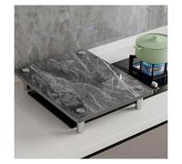 QSTGX Cubre Encimera Gas Tapa Cocina Gas 4 Fuegos Encimera con Placa De Roca Reforzada Resistente a Altas Temperaturas Patas de Soporte de Acero Inoxidable(C,50X80X8.3 CM)