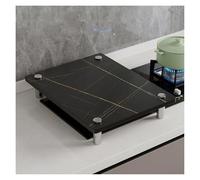 QSTGX Cubre Encimera Gas Tapa Cocina Gas 4 Fuegos Encimera con Placa De Roca Reforzada Resistente a Altas Temperaturas Patas de Soporte de Acero Inoxidable(B,50X80X8.3 CM)