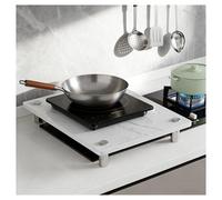 QSTGX Cubre Encimera Gas Tapa Cocina Gas 4 Fuegos Encimera con Placa De Roca Reforzada Resistente a Altas Temperaturas Patas de Soporte de Acero Inoxidable(A,40X50X8.3 CM)