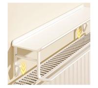 QSTGX Estante Radiador Sin Taladrar Instalación sin Agujeros Campana extractora a Prueba de Humo y Polvo con Rejilla de Secado para decoración y Almacenamiento(B,15.75 in/40cm)