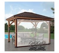 QSTGX Lona Impermeable Transparente con Ojales Cubierta Pergola Cubierta para Porche con mosquitera para Patio, pérgola, Porche, cenador, Cortina divisoria, gallinero(6x3m/19.68x9.84ft)