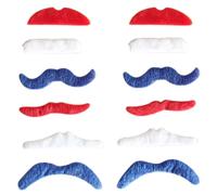 Qsvbeeqj 1/48Pcs Falso Bigote Set Para Hombres Mujeres Barba Falsa Bigote Blanco Verde Azul Halloween Accesorios Disfraz Cabello Disfraz