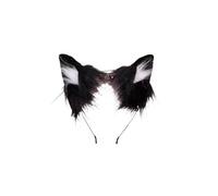 Qsvbeeqj 1. Diadema ajustable de orejas negras de felpa, accesorio de pelo para fiestas de Halloween, uso diario y juego de rol, adorable orejas de gato, accesorio para el pelo de anime