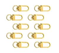 Qsvbeeqj 10 piezas flotantes cierres de garra de langosta gancho de metal llavero accesorios de hardware para joyería de bolso crear hallazgos, dorado