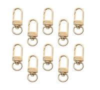 Qsvbeeqj 10 piezas flotantes cierres de garra de langosta gancho de metal llavero accesorios de hardware para joyería de bolso crear hallazgos, dorado