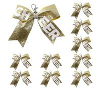 Qsvbeeqj 10pcs Portable Cheer Bowknot Llaveros Elegantes Brillantes Decorados Llaveros Perfecto Para Animadoras Y Seguidores