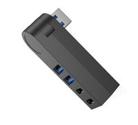 Qsvbeeqj Adaptador de concentrador USB 3.0 giratorio de 270 grados 4 en 1 para laptop, portátil, 4 puertos, lector divisor USB, concentrador USB para expansión de laptop