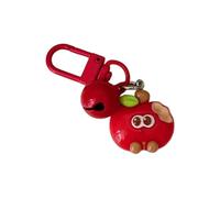 Qsvbeeqj Adorables anillos de marca de mordida con campanas integradas, llavero de resina resistente para uso diario o regalo de diseño caprichoso, rosso, Talla única