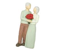 Qsvbeeqj Aniversario cariñosa pareja anciana figura estatua para boda, matrimonio, día de San Valentín, decoración del hogar, recuerdos, ornamento regalo
