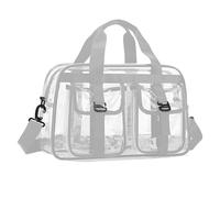 Qsvbeeqj Bolsa de almacenamiento multiusos de PVC para equipo de entrenamiento, trajes de baño, viajes, bolsas de hombro transparentes, práctica construcción, organizador deportivo transparente, Gray