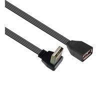 Qsvbeeqj Cable de extensión USB 2.0 plano de 90 grados/cabeza recta macho a hembra para una carga eficiente y cable de carga de transferencia de datos
