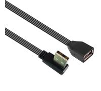 Qsvbeeqj Cable de extensión USB 2.0 plano de 90 grados/cabeza recta macho a hembra para una carga eficiente y cable de carga de transferencia de datos