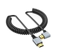 Qsvbeeqj Cable de resorte de alta velocidad HDTV Port 2.0 con abrazadera derecha/recto macho para televisores 4K y monitores de ordenador