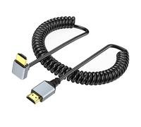 Qsvbeeqj Cable de resorte de alta velocidad HDTV Port 2.0 con abrazadera derecha/recto macho para televisores 4K y monitores de ordenador