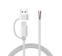 Qsvbeeqj Cable USB C a 2 pines de extremo abierto, 5 V/2 A, USB tipo C macho de 2 pines, cable de alimentación de repuesto para luz LED, ventilador y routers