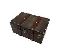 Qsvbeeqj Caja de madera vintage con mecanismo de bloqueo, caja de almacenamiento de joyas antiguas, caja de accesorios contenedor de gran capacidad caja de madera