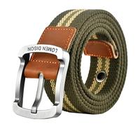 Qsvbeeqj Cintura de lona multiusos con diseño de hebillas para estudiantes, entrenamiento, actividades al aire libre y estilo diario, cinturón de actividad al aire libre, B, 120 cm