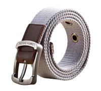 Qsvbeeqj Cintura de lona multiusos con diseño de hebillas para estudiantes, entrenamiento, actividades al aire libre y estilo diario, cinturón de actividad al aire libre, f, 120 cm