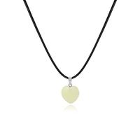 Qsvbeeqj Collar con colgante de piedra natural verde, temperamento de hongos, amor de hongos, collar de cristal de pilar hexagonal, joyería de tendencia