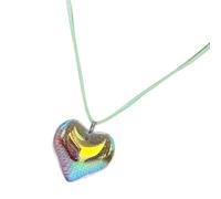 Qsvbeeqj Collar de cristal en forma de corazón de moda versátil de consumo accesorio de joyería de cristal para mujeres regalo simbólico para todas las edades diseños multicolor joyería, talla única