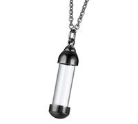 Qsvbeeqj Collar de joyería conmemorativa con materiales de acero inoxidable de alto pulido y colgante de cristal para enemigos de lucha contra el cabello, talla única, como se describe, como se
