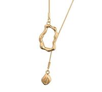 Qsvbeeqj Collar largo de moda para mujer, collar geométrico irregular, elegante colgante largo, accesorio de cadena para el cuello