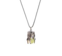 Qsvbeeqj Collar único para mujer, colgante de garra de dragón, cadena para el cuello, piedras naturales, accesorio de cadena de clavícula, acero de titanio, circonita cúbica