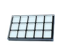 Qsvbeeqj Contenedores de almacenamiento de gemas acrílicas de alta transparencia con tapa giratoria y 15 compartimentos para joyeros entusiastas de la joyería caja de exhibición, talla única, como se