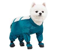 Qsvbeeqj Cubiertas de protección para perros, pantalones de lluvia a prueba de polvo con tela ventilada, diseño fácil de llevar, con techo de agua, monos para razas