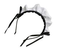 Qsvbeeqj Diadema con volantes y lazo para el pelo, accesorio para disfraz de sirvienta, accesorio para mujer, Halloween, cosplay